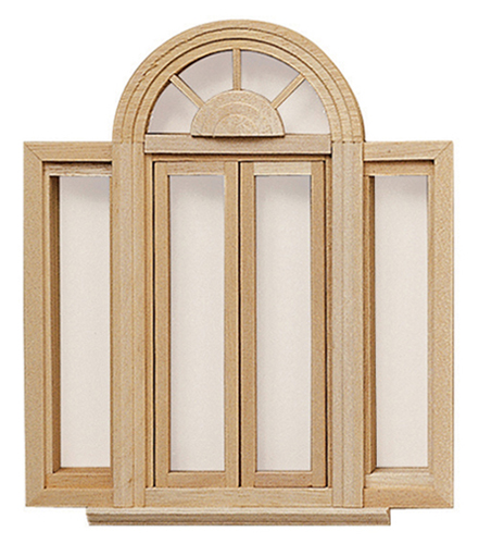 Dollhouse Miniature Circle head Double Casement Window
